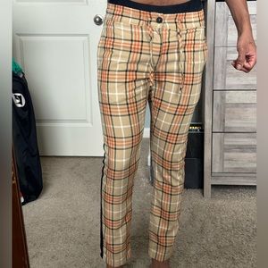 Topman skinny plaid chino pants with drawstring